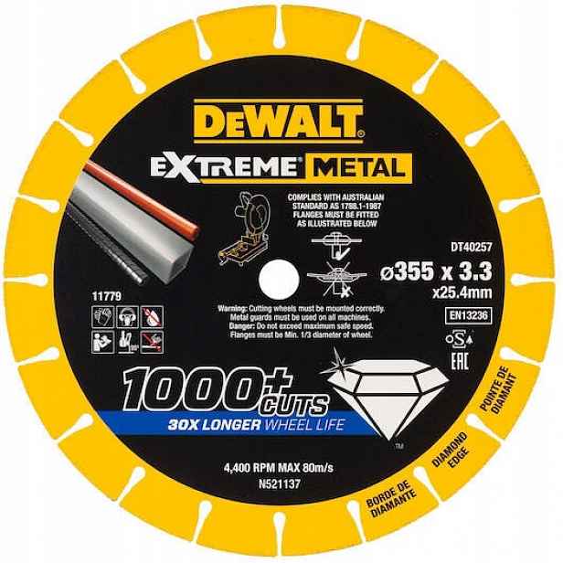Diamantový Kotouč Extreme Pro Kovovou Ocel 355 mm DeWalt DT40257