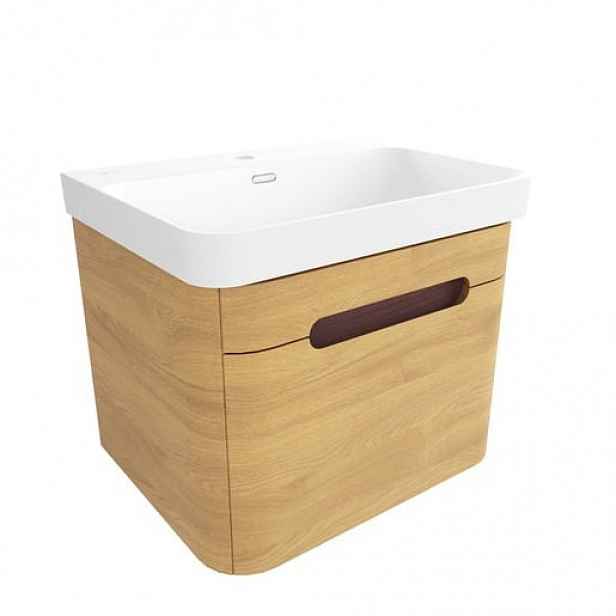 Koupelnová skříňka s umyvadlem SAT Fusion 57,5x43x45 cm dub medový mat SATFUSION60DMMW