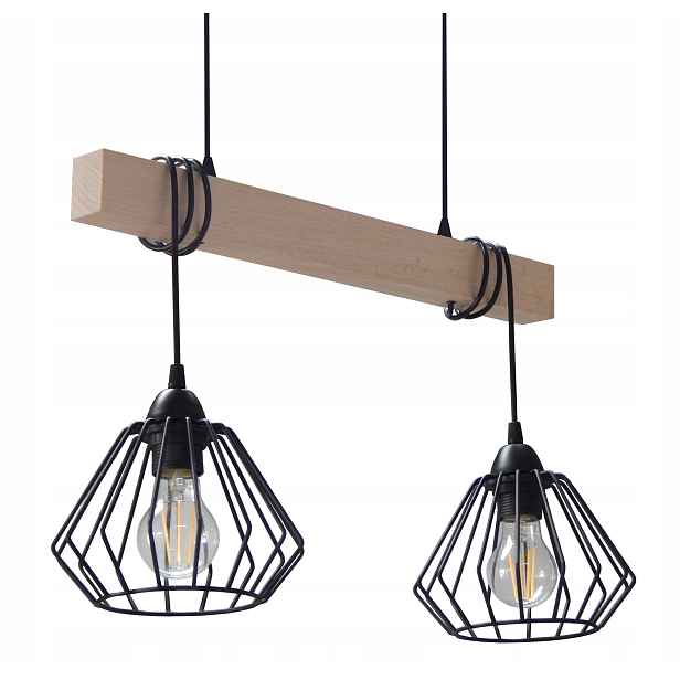Lampa Do Altánku Do Kuchyně Obývacího Pokoje Dřevěná Závěsná Stropní Led E27
