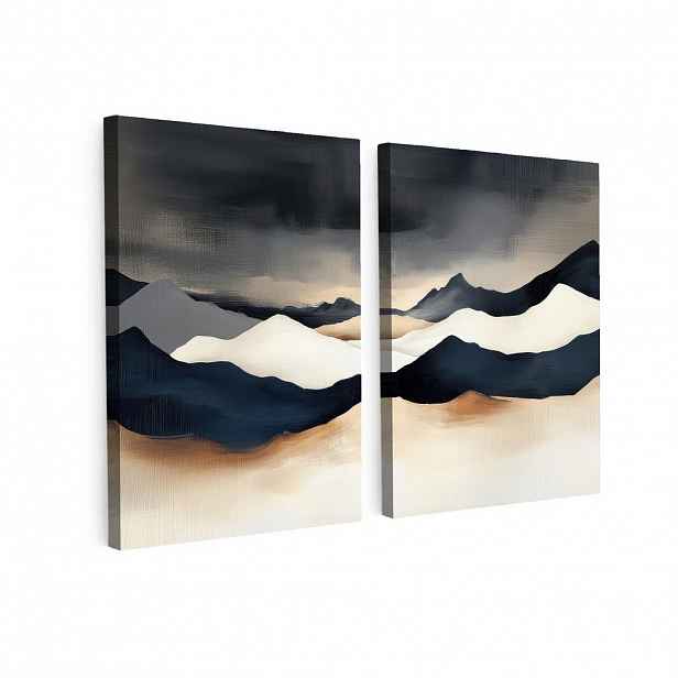 MuchoWow OBRAZ NA PLÁTNĚ 2dílná sada Krajina - abstraktní - moderní 100x70 cm