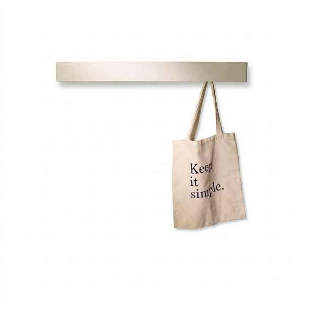 Nástěnný věšák na oblečení kovový moderní, pevný, bílý, 80 cm