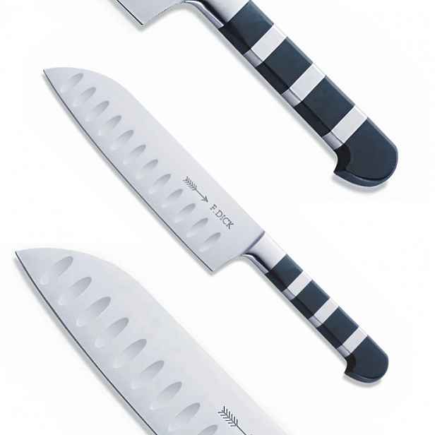 Nůž Santoku Japonský 18 CM Rýhovaný Dick 1905 Černý