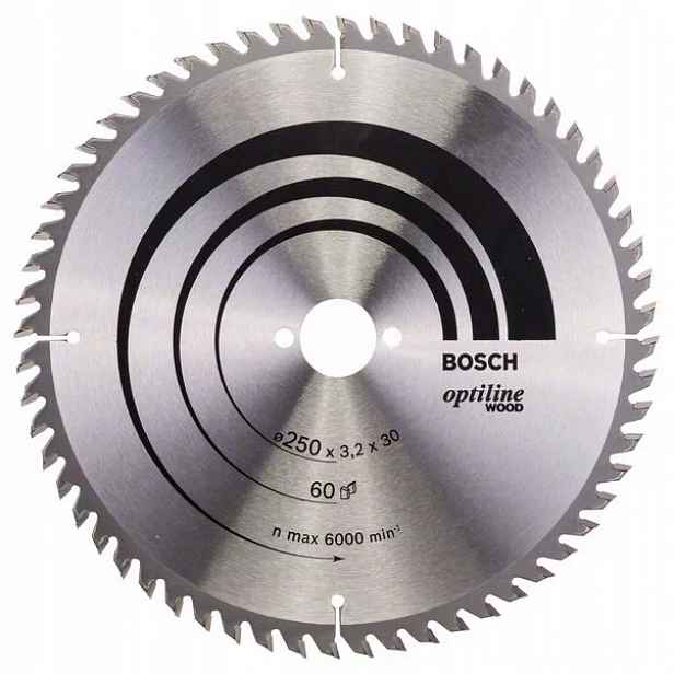 Pilový kotouč na dřevo 250x30 mm Z60 Bosch Optiline Wood 2608640729