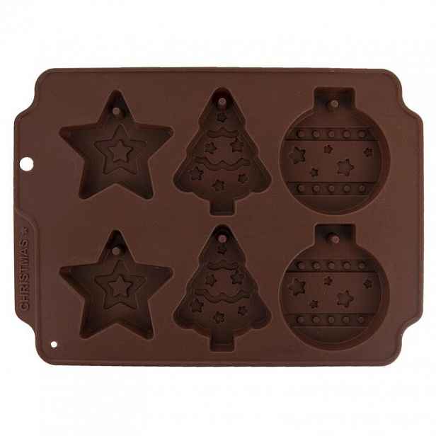 Silikonová forma na perníčky VÁNOCE hnědá