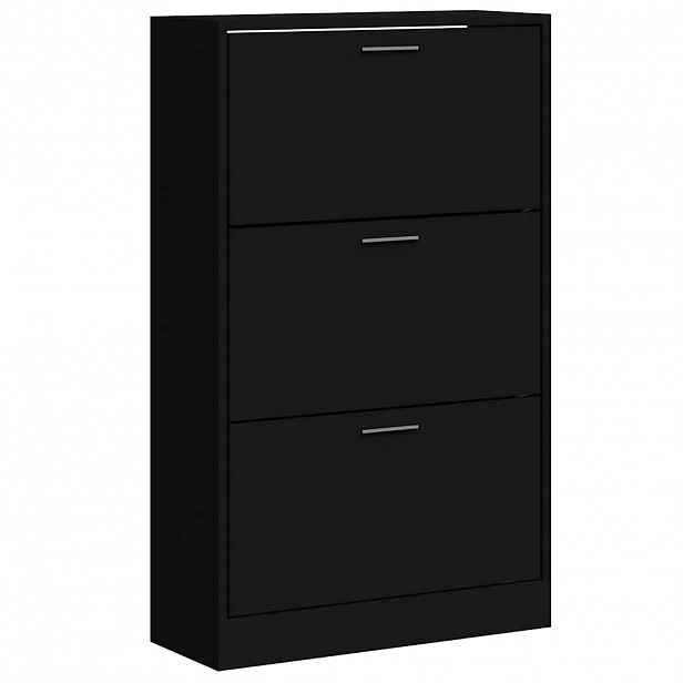 vidaXL Botník černý 63x24x103 cm kompozitní dřevo