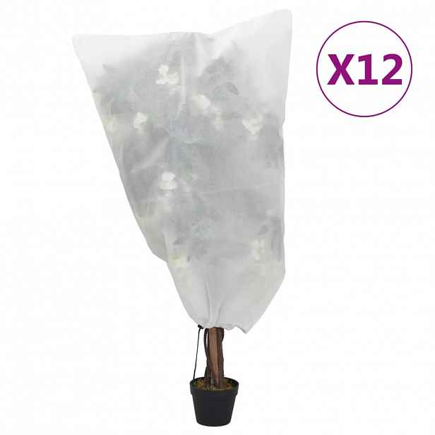 vidaXL Ochranné návleky se stahovací šňůrkou 12 ks 70 g/m² 0,8 x 0,8 m