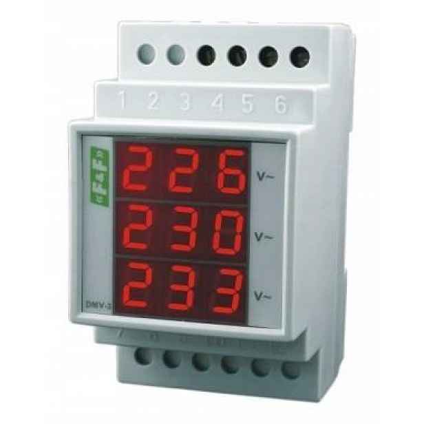 Voltmetr na Din lištu DMV-3
