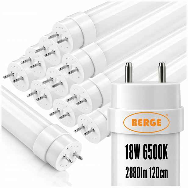 10x Led žárovky 120CM T8 18W 2880lm G13 6500K Silné studené světlo