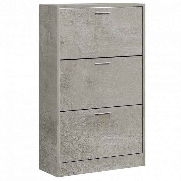 vidaXL Botník betonově šedý 63x24x103 cm kompozitní dřevo