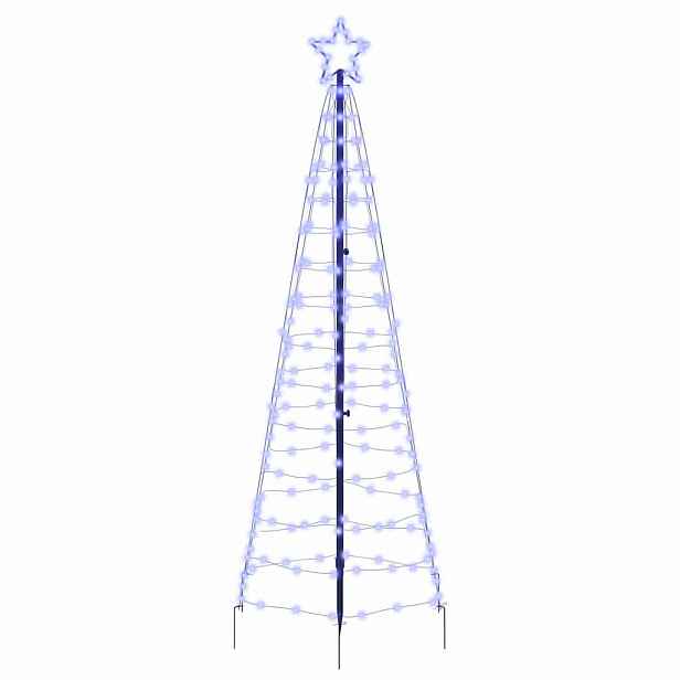 vidaXL LED vánoční strom EKENAS 250 cm 390 LED Modrá Ocel Modrá