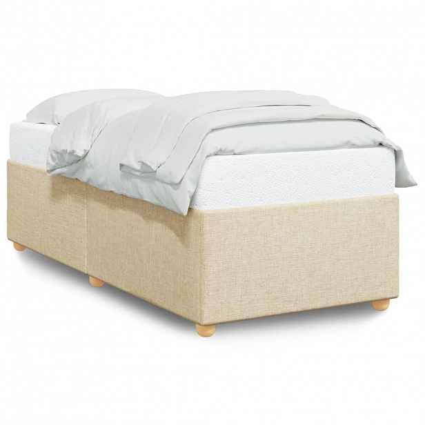 vidaXL Rám postele bez matrací krémově 90x190 cm textil