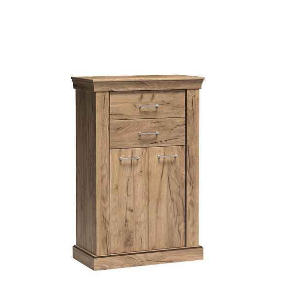 MASSENO KOMODA DESIO, 82/127/42 cm s 2 zásuvkami a 2 dvířky, dekor dub