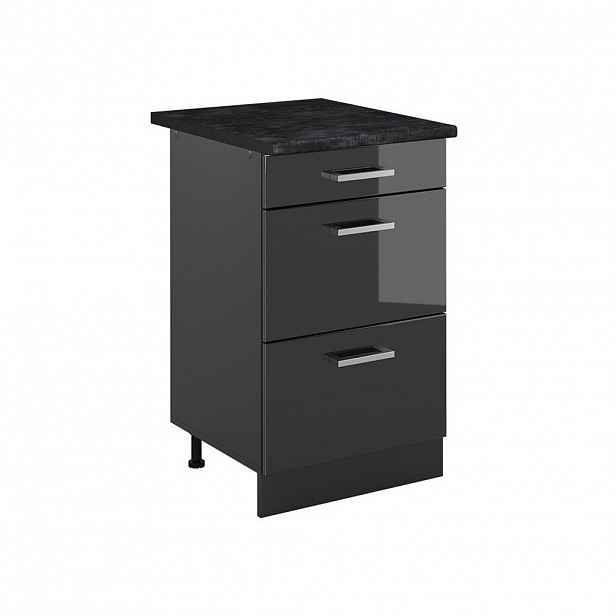 Vicco SPODNÍ SKŘÍŇKA KUCHYŇSKÉ LINKY R-Line, Antracitový vysoký lesk/Antracit, 50 cm pracovná doska antracitová