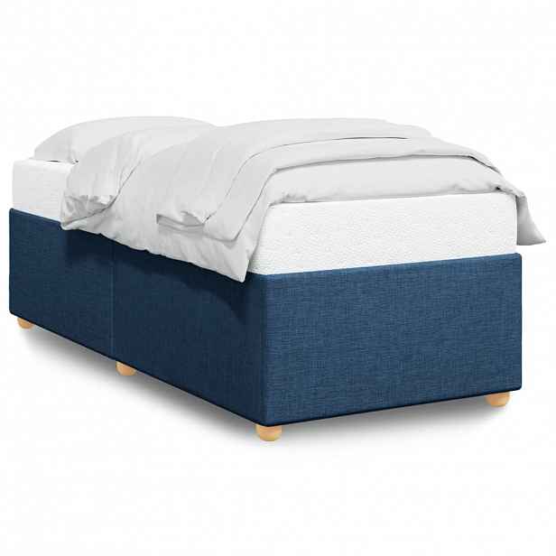 vidaXL Rám postele bez matrací modrá 90x190 cm textil