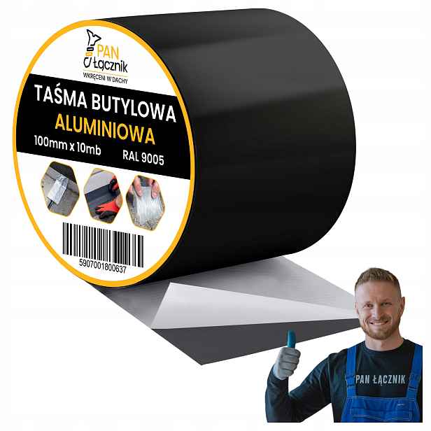 Butylová páska Dekarska hliníková 100 mm 10 m Černá RAL9005 Střešní 4 ks