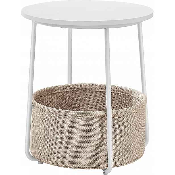 Kávový stolek s novinami Bílý stůl lavice 50 cm