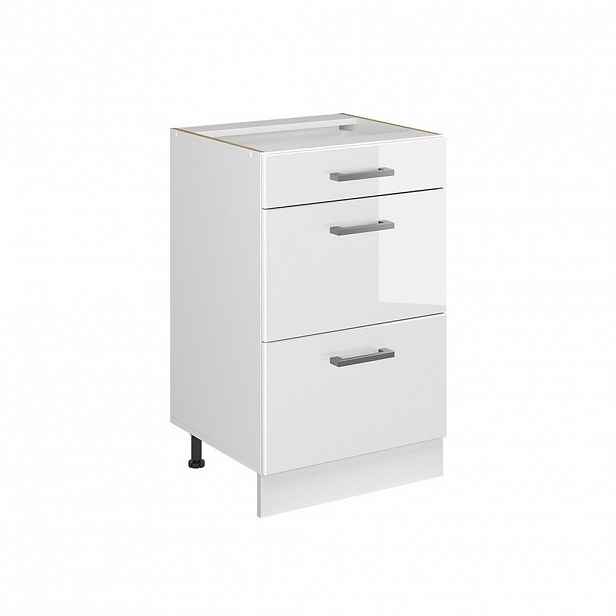 Vicco SPODNÍ SKŘÍŇKA KUCHYŇSKÉ LINKY R-Line, Bílá vysoký lesk/Bílá, 50 cm bez pracovní desky
