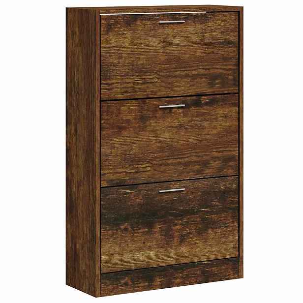 vidaXL Botník kouřový dub 63x24x103 cm kompozitní dřevo