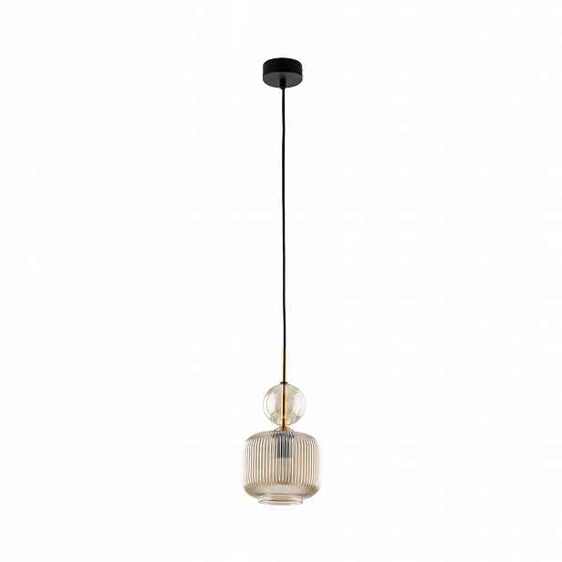 Závěsná lustrová lampa do ložnice obývacího pokoje sklo Sophia Cognac