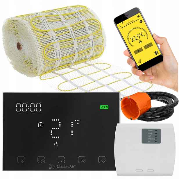 Set Vyhřívací Podložka pro topení Mission Air pod dlaždice MA-160W/m² 20m² WiFi