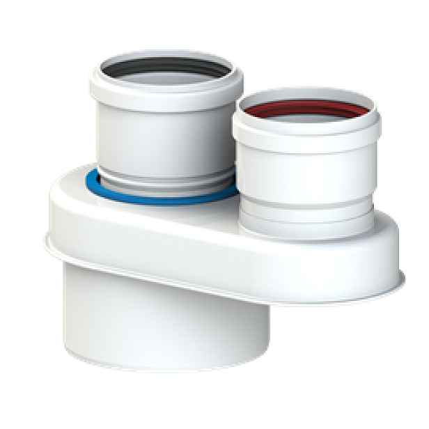 Adaptér DN 60/100-2× DN 60