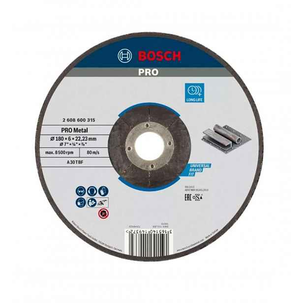 Bosch - Brusný kotouč na kov 180x22,23 mm 2608600315