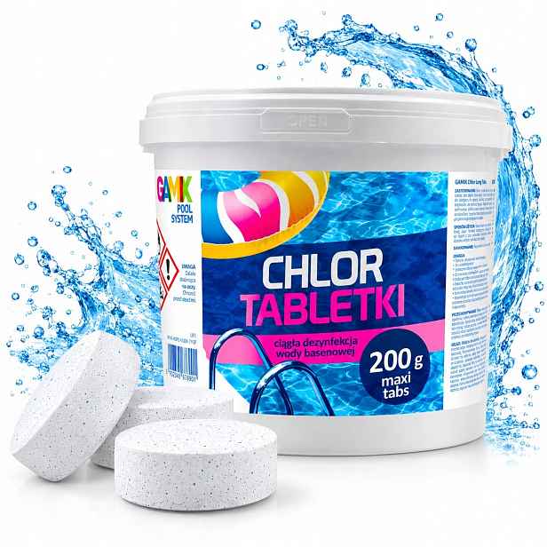 Long Tabs Chlor 5 Kg Tablety 200 G 25 Ks Do Bazénu Trvalá Dezinfekce Vody