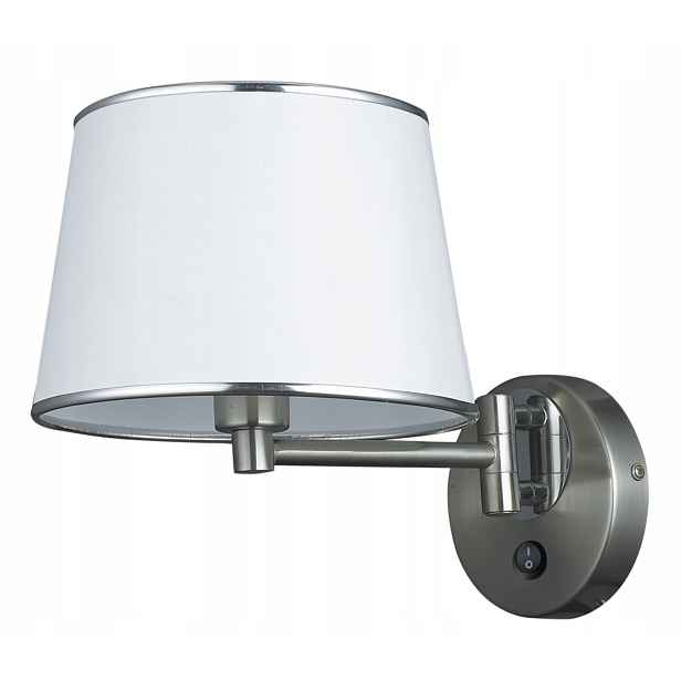 Nástěnné svítidlo Bílé Stínidlo Lampa 40W E14 Satén