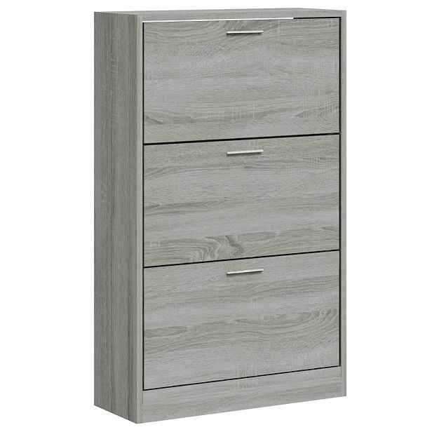 vidaXL Botník šedý sonoma 63x24x103 cm kompozitní dřevo
