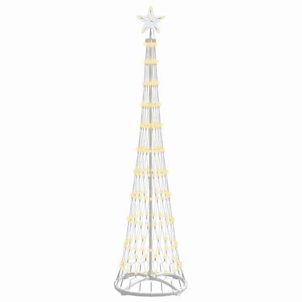 vidaXL LED vánoční strom Teplá bílá 51 x 51 x 190 cm kov