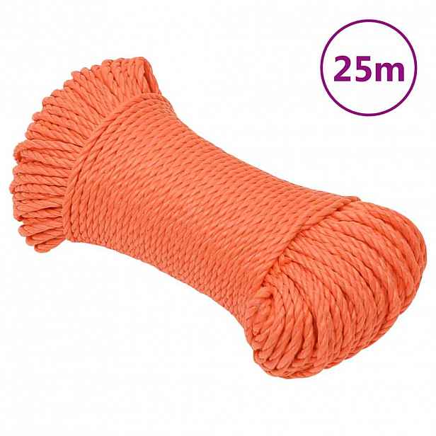 vidaXL Pracovní lano oranžové 8 mm 25 m polypropylen