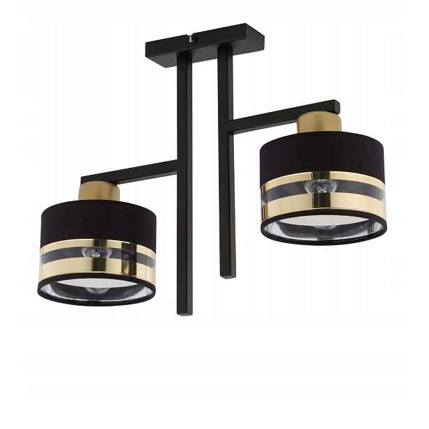 Stropní svítidlo dvojitá černo-zlatá Pro 2xE27 15W Sigma Lighting