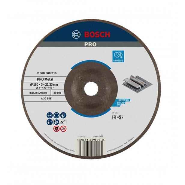 Bosch - Řezný kotouč na kov 180x22,23 mm 2608600316