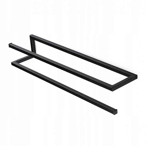 Černý Držák Nástěnný věšák na Ručníky Do Koupelny Loft 60 cm