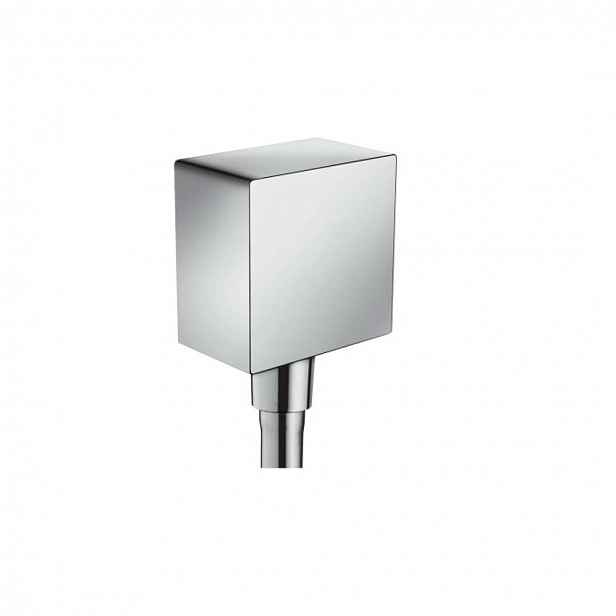 Hansgrohe Fixfit - Přípojka hadice Square se zpětným ventilem, chrom 26455000