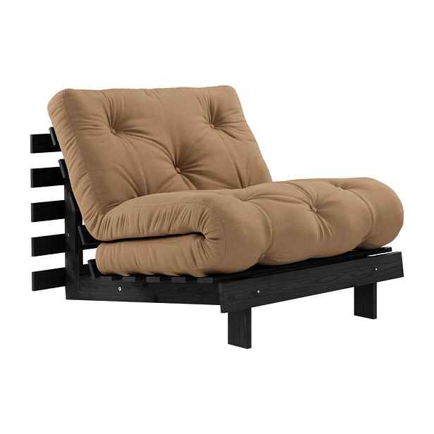 Hnědé křeslo Roots Black Night – Karup Design