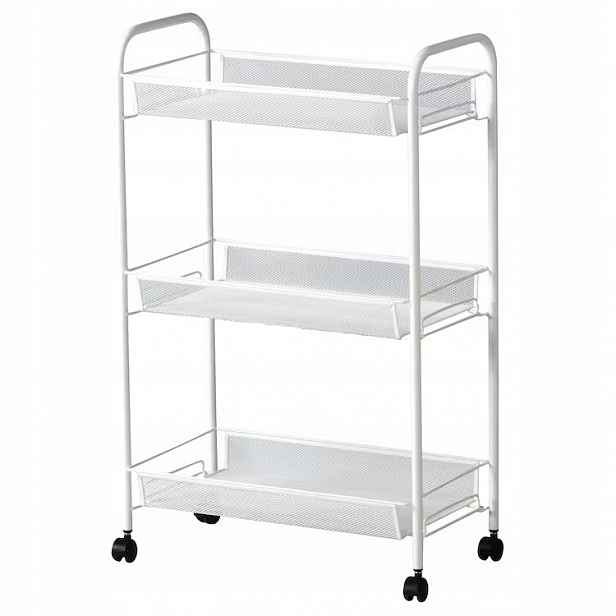 Ikea Hornavan Kuchyňský, koupelnový vozík, regál, bílý, 26x48x77 cm