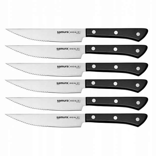 Samura Harakiri sada 6 steakových nožů AUS-8, zoubkované, SHR-0260B