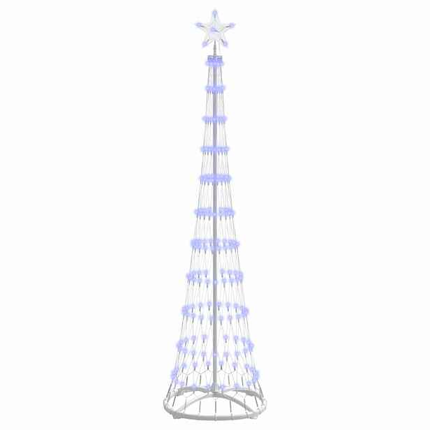 vidaXL LED vánoční strom Modrá 51 x 51 x 190 cm kov