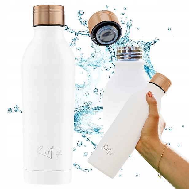 Termos Ocelová termoláhev na kávu a čaj Vzduchotěsná 500 ml Root7 Bílá
