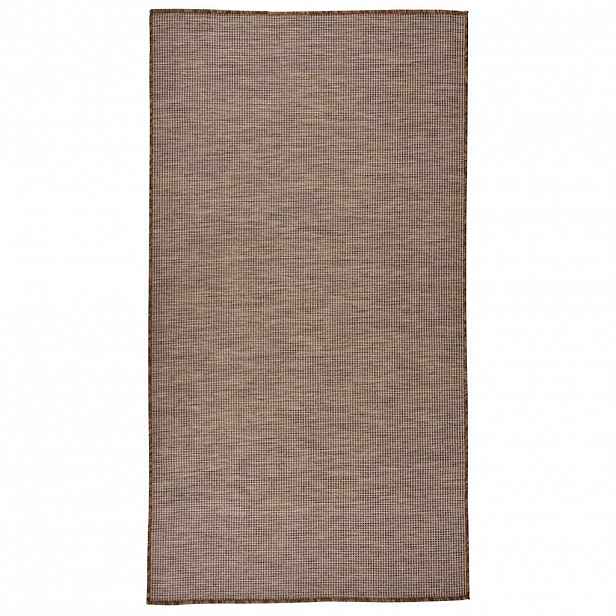 vidaXL Venkovní hladce tkaný koberec 80x150 cm hnědá