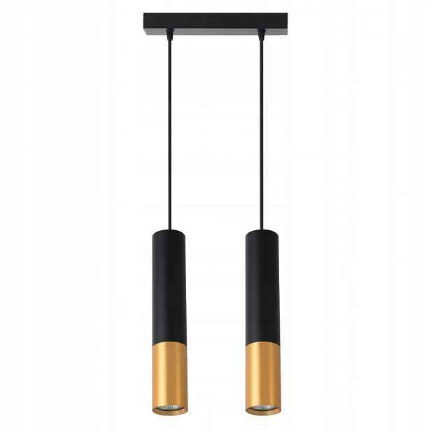 Lustr Loftová Moderní Led Lampa 1 M Černo-zlatá 2X GU10