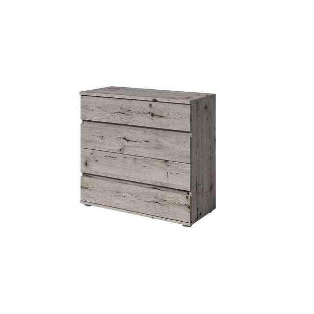 MASSENO KOMODA HEIMOR, 91,5/85/42 cm se 4 zásuvkami a dvířky, dub Wellington