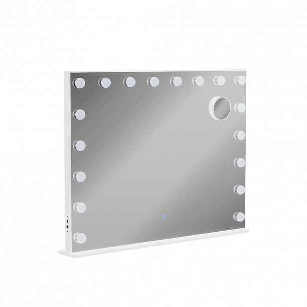 Vicco ZRCADLO TOALETNÍHO STOLKU Greta Bílá 80 x 61 cm s osvětlením LED