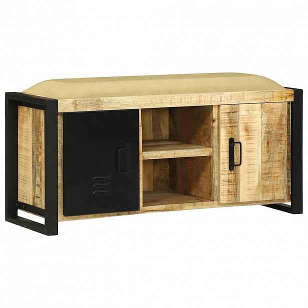 vidaXL Lavice skříň Hnědá 100 x 35 x 50 cm Masivní magnovníkové dřevo
