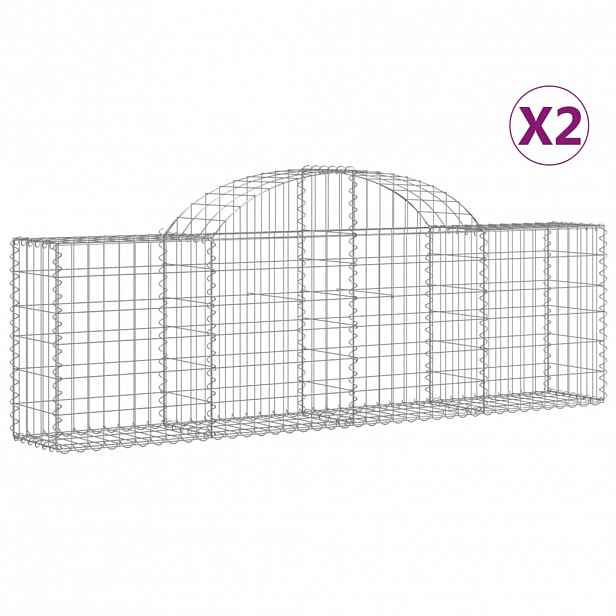 vidaXL Klenuté gabionové koše 2 ks 200x30x60/80 cm pozinkované železo