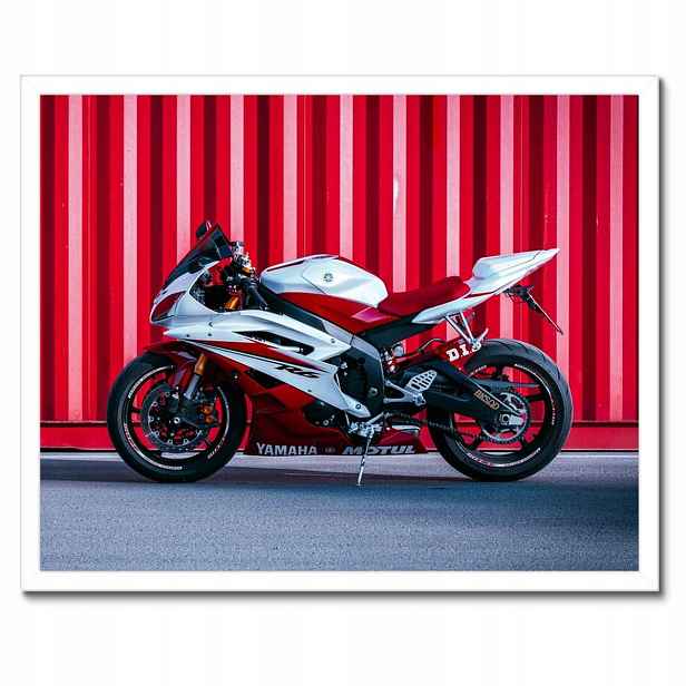 Plakáty v rámu 50x40 Bílo-červená Yamaha