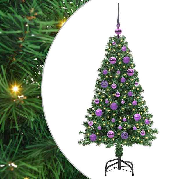 vidaXL Umělý vánoční stromeček Zelená 120 cm PVC, ocel a plast