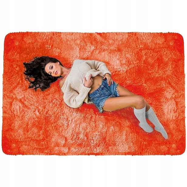 Koberec Nadýchaný Měkký Plyšový Oranžový 180x260 Living Coral