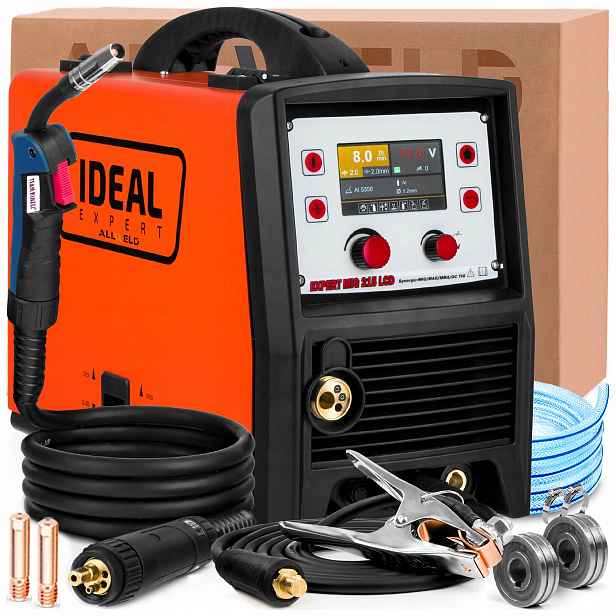 Poloautomatický Svařovací Stroj Ideal Expert Mig 215 LCD Mma Tig 230V 200A Z Hliníku